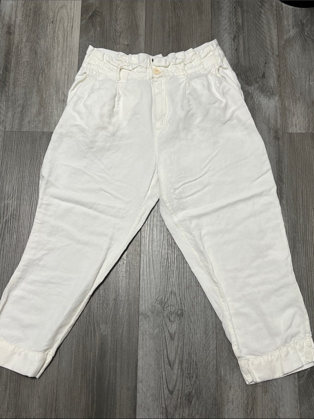 Madewell linen cropped woman’s pants/ white / Size 10